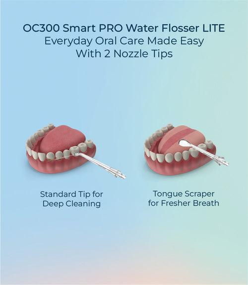 Combo OC300 Smart Pro Water Flosser LITE & SB100 Sonic Lite Battery Operated Electric Toothbrush SP