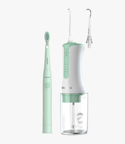 Combo OC300 Smart Pro Water Flosser LITE & SB100 Sonic Lite Battery Operated Electric Toothbrush SP