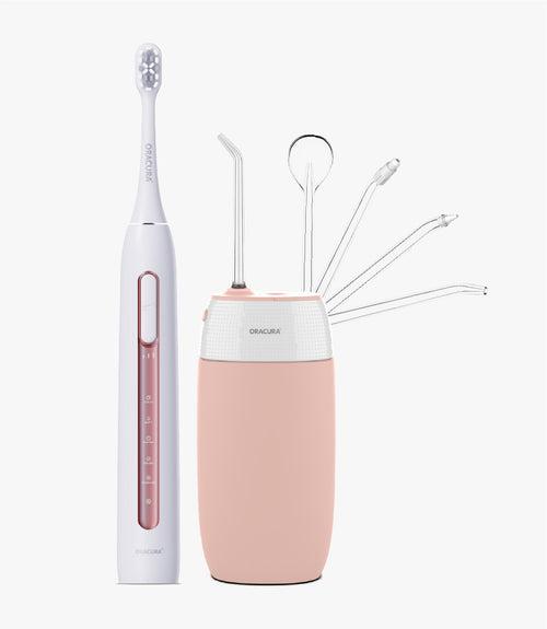 ORACURA® Daily Care Combo OC400 Compact Plus Water Flosser® & SB300 Sonic Smart Electric Rechargeable Toothbrush