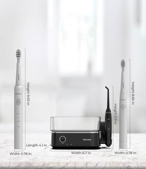 ORACURA® Daily Care Combo OC450 Countertop Smart Water Flosser® & SB100 Sonic Lite Battery Operated Electric Toothbrush & SB200 Sonic Lite Electric Rechargeable Toothbrush