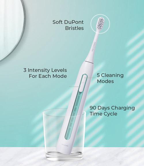 Smart Oral Care Combo SB300 Sonic Smart Electric Rechargeable Toothbrush with 2 Extra Brush Heads SP