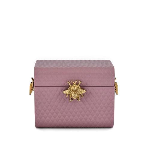 Elan The Royal Hive Mini Metal Trunk Box, Decorative Storage Box (Mauve)