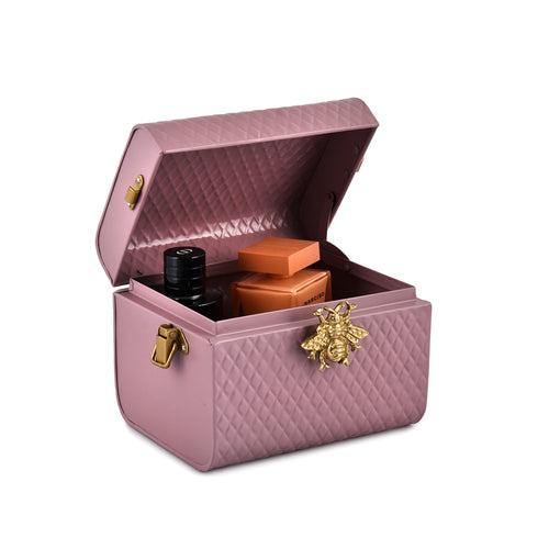 Elan The Royal Hive Mini Metal Trunk Box, Decorative Storage Box (Mauve)