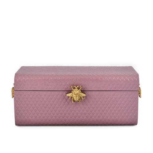 Elan The Royal Hive Large Metal Trunk Box, Decorative Storage Box (Mauve)