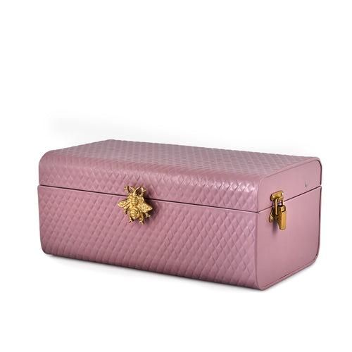 Elan The Royal Hive Large Metal Trunk Box, Decorative Storage Box (Mauve)