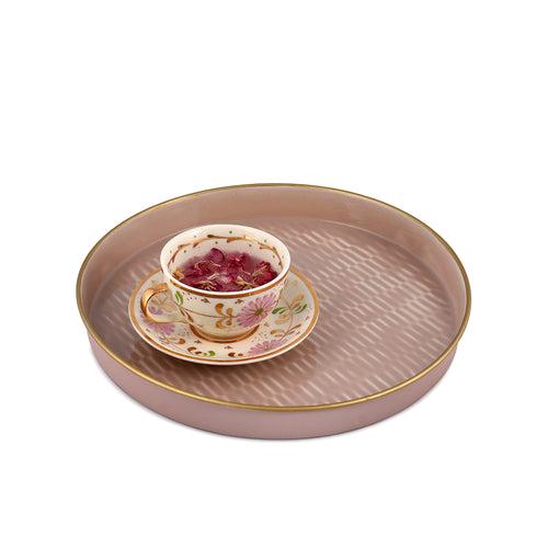 Elan Soiree Serving Tray (12 inches, Dash Emboss, Dusty Rose)