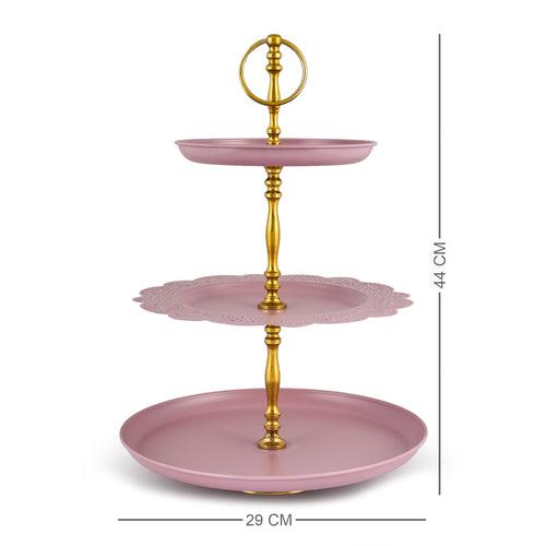 ELAN Flourish 3 Tier Cake Stand for birthday party (Mauve)