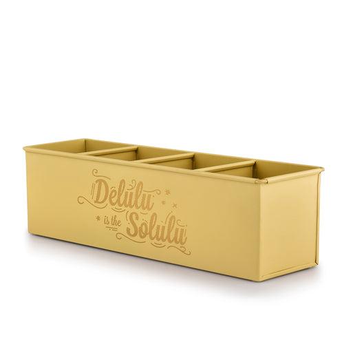 Elan Delulu Solulu All In One Multifunctional Office Supplies Desk Organizer- Daisy Yellow