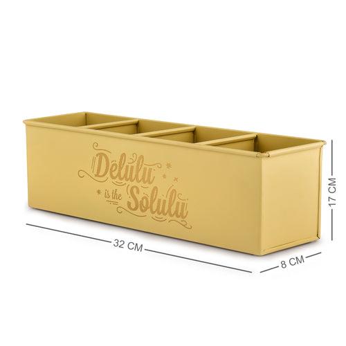 Elan Delulu Solulu All In One Multifunctional Office Supplies Desk Organizer- Daisy Yellow