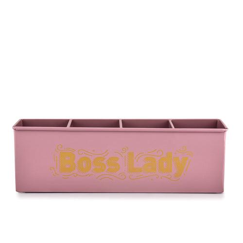 Elan Boss Lady All In One Multifunctional Office Supplies Desk Organizer- Mauve