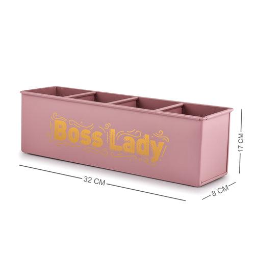 Elan Boss Lady All In One Multifunctional Office Supplies Desk Organizer- Mauve