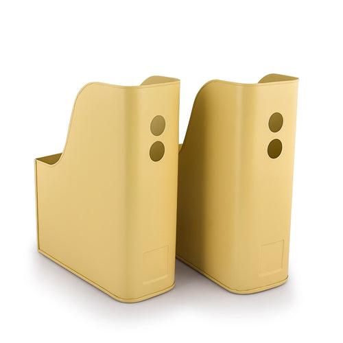 ELAN Sauve Metal File Holder, Books and Magzine Holder, Set of 2 (Daisy Yellow)