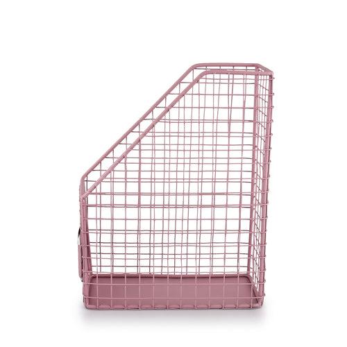 ELAN GRID Metal File Holder, Books and Magzine Holder (Mauve)