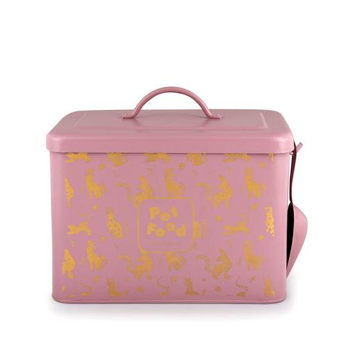 ELAN Pet Food Storage Container with Scoop |Metal Dog & Cat Food Storage Box (Mauve)