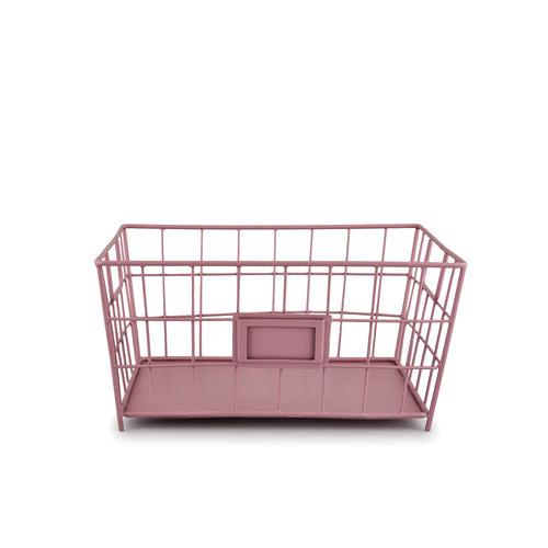 ELAN LOFT Metal Rectangle Bin,  Baskets for Vegetables and Fruits   (Set of 2, Mauve)