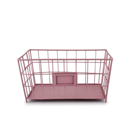 ELAN LOFT Metal Rectangle Bin,  Baskets for Vegetables and Fruits   (Set of 2, Mauve)