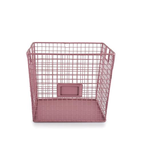 ELAN GRID Metal Square Bin, Baskets for Vegetables and Fruits (Set of 2, Mauve)