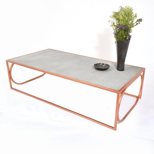 Elan Interlude Rectangular Coffee Table (Cement look with Copper Finish)