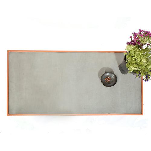 Elan Interlude Rectangular Coffee Table (Cement look with Copper Finish)