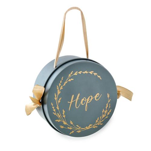 Elan Round Hope Gift Box, Storage Box - Moss Green