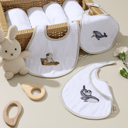 Cugo Bamboo Cotton Muslin Bibs (Pack of 3)