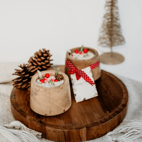 Wooden Bowl Candle