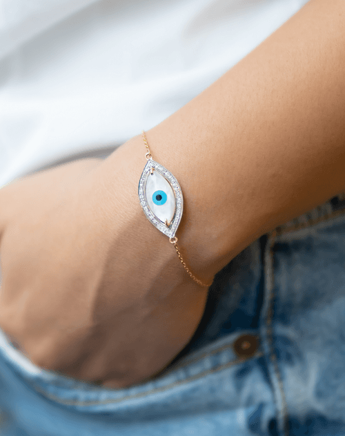 Marquise Evil Eye Diamond Bracelet  - Bold