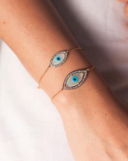 Marquise Evil Eye Diamond Bracelet  - Bold