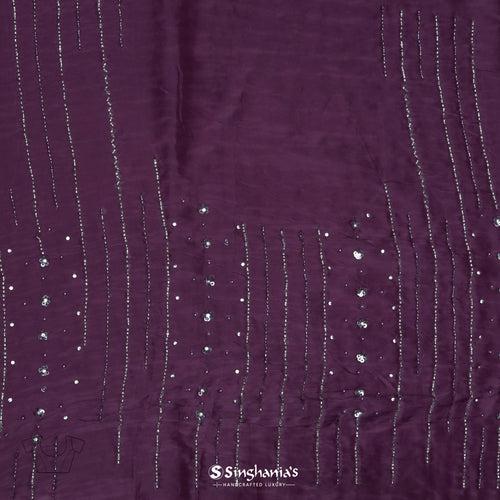 Pearly Purple Organza Saree With Hand Embroidery