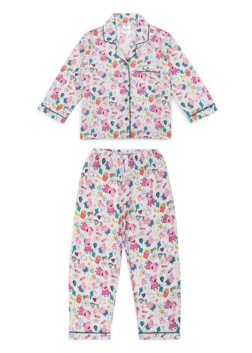 Peppa Mix Print Long Sleeve Kids Night Suit