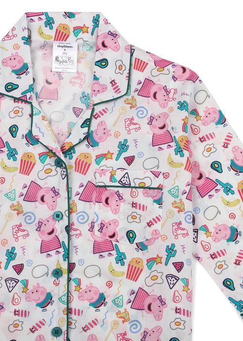 Peppa Mix Print Long Sleeve Kids Night Suit