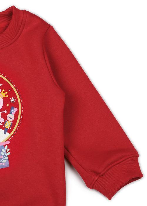 Peppa Hooray Christmas Print Cotton Fleece Kids Sweatshirt Set