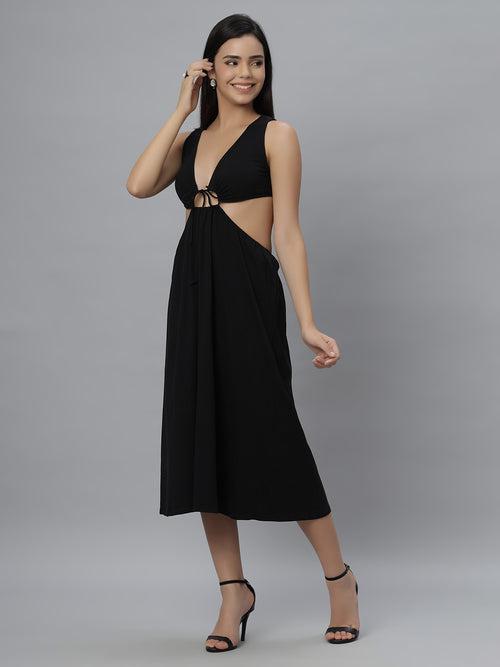 Black Cut-Out  Maxi Dress