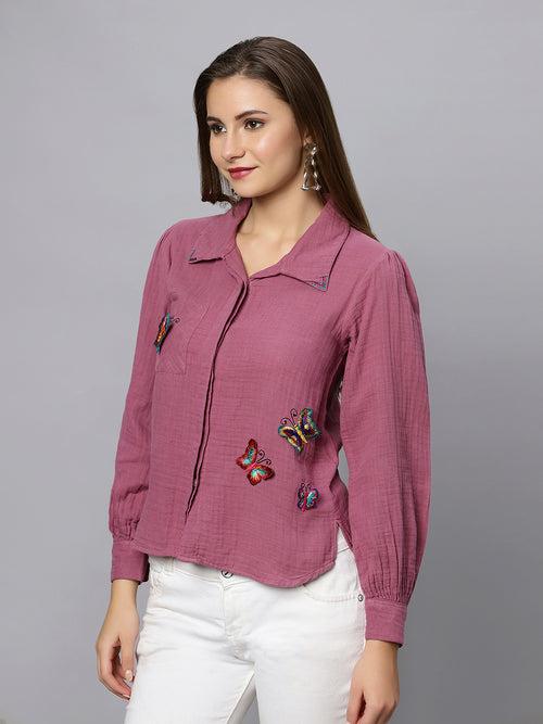 Butterfly Plum Shirt