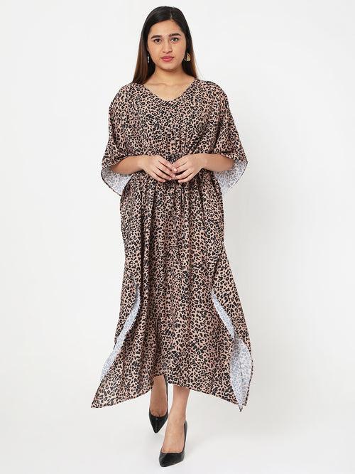 Leopard Printed Long Kaftan