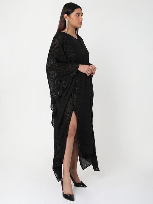 Black Shimmer Long Kaftan