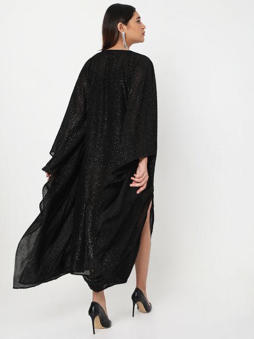 Black Shimmer Long Kaftan