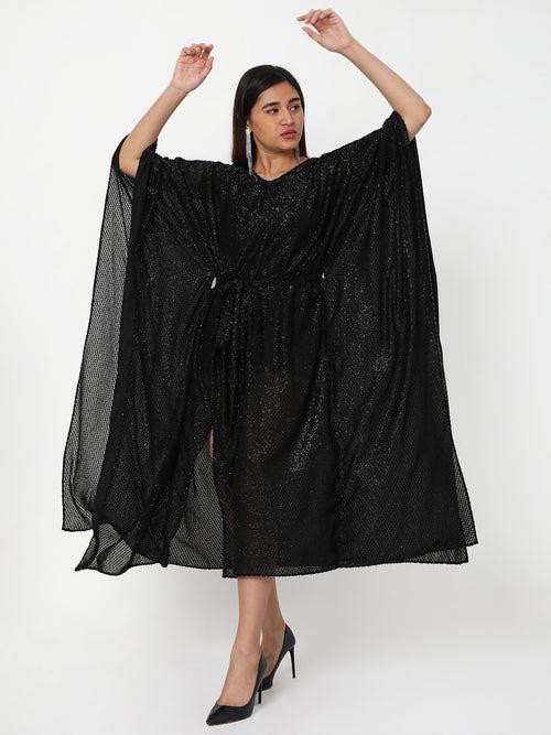 Black Shimmer Long Kaftan