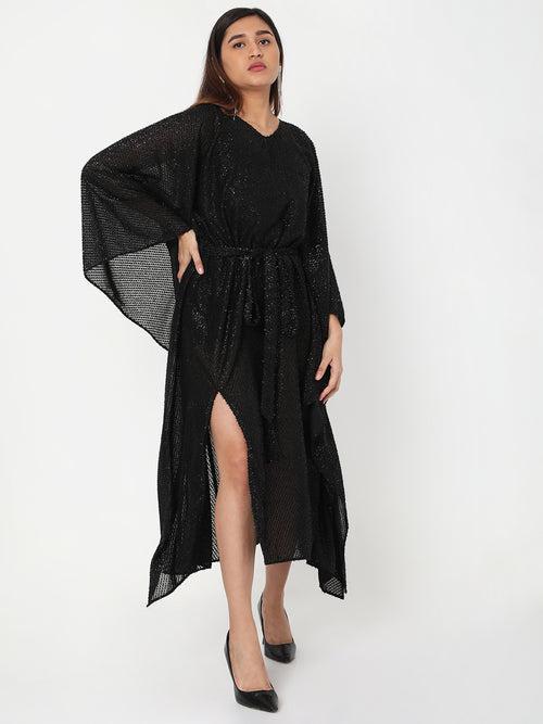 Black Shimmer Long Kaftan