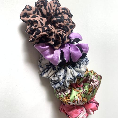 Holiday Printed Scrunchies Set of 4