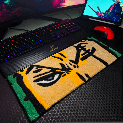 Anime Swordsman Gaming Wrist Rest Rug - Ergonomic Keyboard Support for Gamers