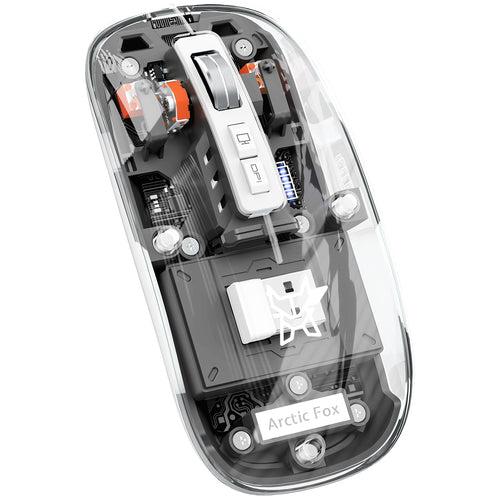Arctic Fox Pureview Transparent Wireless and Bluetooth Rechargeable Mouse