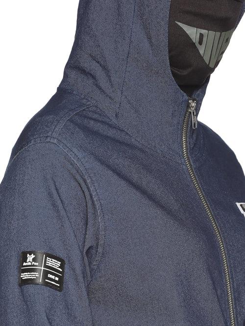 ArcticFox Female Denim Blue sweatshirt with Integrated Mask & Hoodies