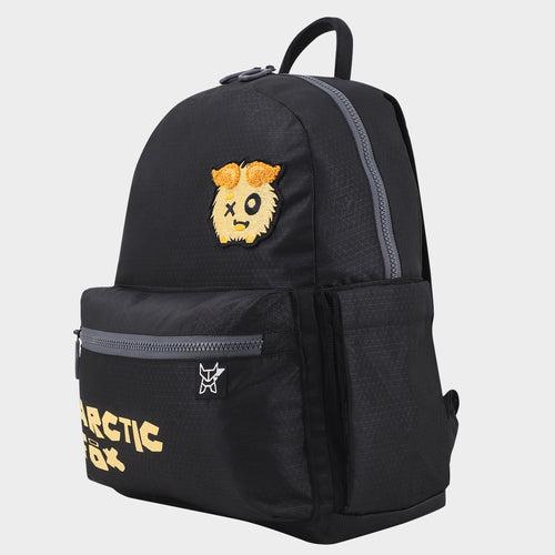 Arctic Fox Puff Black School Backpack for Boys and Girls