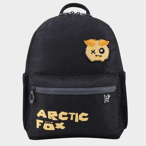 Arctic Fox Puff Black School Backpack for Boys and Girls