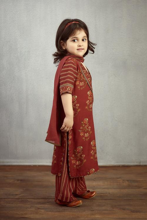 RTS - Gudhal Barkha Kurta Set