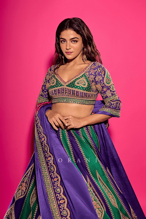 Wamiqa Gabbi in our  Baghan Morni lehenga Set