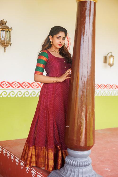 Sahana Magenta Narayanpet Cotton Dress