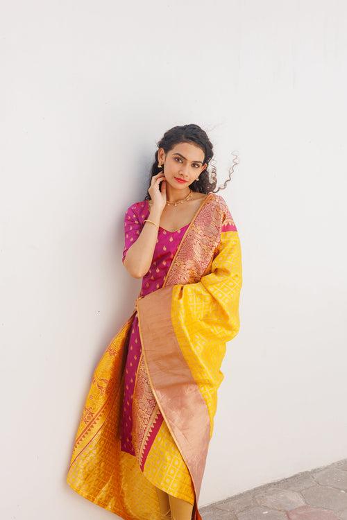 IMD - Aakruti Magenta & Yellow