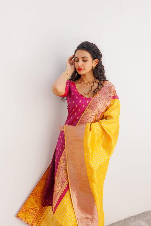 IMD - Aakruti Magenta & Yellow